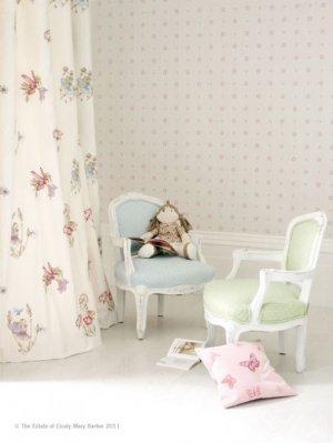 JANE CHURCHILL MEADOW EMBROIDERED FLOWER FAIRIES FABRIC