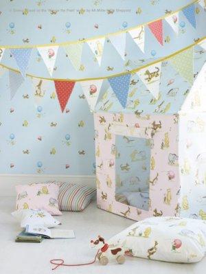 Jane Churchill Winnie The Pooh Baloon Embroidery Wallpaper