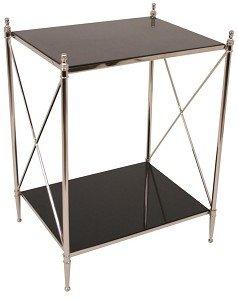 BLACK GRANITE TOP SIDE TABLE