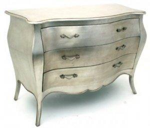 LIMOGES 3 DRAWER CHEST SILVER LEAF