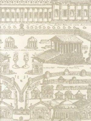 ZOFFANY ROME - LINEN/STONE WALLPAPER
