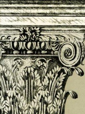 ZOFFANY INTAGLIO CAPITAL - STONE/CHARCOAL WALLPAPER