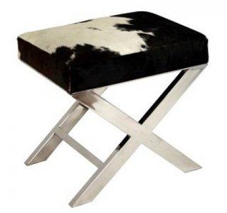 SMALL RAW HIDE BENCH (BLACK & WHITE)