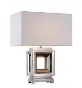 ANTIQUE SILVER SQUARE TABLE LAMP