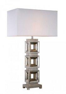 ANTIQUE SILVER SQUARES TABLE LAMP