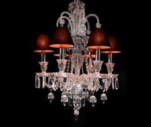 6 BRANCH CLEAR GLASS CHANDELIER