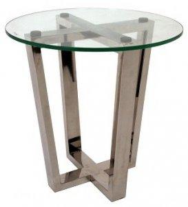 ROUND GLASS TOP SIDE TABLE
