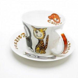 ROY KIRKHAM BONE CHINA | CATZ LAURA LARGE BREAKFAST CUP & SAUCER