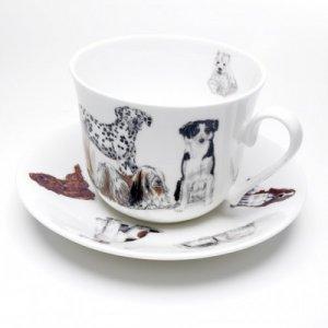 ROY KIRKHAM BONE CHINA | DOGS GALORE CHATSWORTH LARGE BREAKFAST CUP & SAUCER