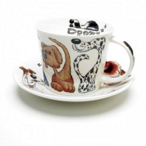ROY KIRKHAM BONE CHINA | DOGZ LAURA LARGE BREAKFAST CUP & SAUCER