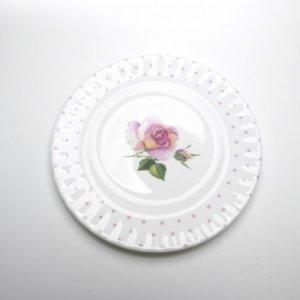 ROY KIRKHAM FINE BONE CHINA| ROSE DU TEMPS SET OF SIX TEA PLATES