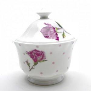 ROY KIRKHAM BONE CHINA | ROSE DU TEMPS COVERED SUGAR BOWL