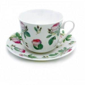 ROY KIRKHAM BONE CHINA | ROSA REDOUTE CHINTZ CHATSWORTH LARGE BREAKFAST CUP & SAUCER