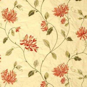 GP & J BAKER HONEYSUCKLE EMBROIDERY-SILK FABRIC