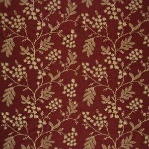 GP & J BAKER OLEANDER SILK FABRIC - RED/GOLD