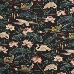 GP & J BAKER HERON & LOTUS FLOWER TEXTURE FABRIC