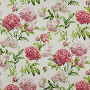 COLEFAX AND FOWLER PEONIES FABRIC PINK LEAF