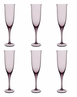 DARTINGTON CRYSTAL AURA 6 MULBERRY FLUTES