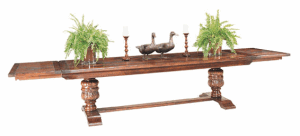 JACOBEAN BULBOUS LEG EXTENDING TABLE WITH TWO END LEAVES