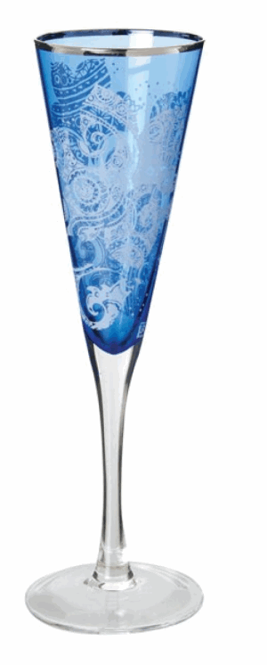 DARTINGTON CRYSTAL LLB FABULOUS FLUTES ORMOLU (BLUE)