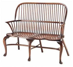 WINDSOR STICK BACK SETTLE - CABRIOLE LEGS