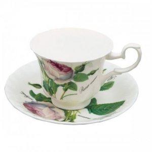 ROY KIRKHAM BONE CHINA | ROSA REDOUTE TEACUP & SAUCERS