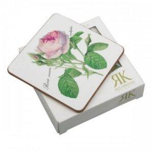 ROY KIRKHAM BONE CHINA | ROSA REDOUTE CORK BACKED COASTERS