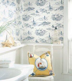 Thibaut Boat House Barnegat Bay Wallpaper