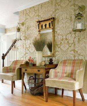 Thibaut Tidewater Beaufort Damask  Wallpaper