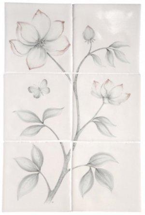 MARLBOROUGH TILES BOTANICAL ETCHINGS CLEMATIS & PASSION FLOWER TILES