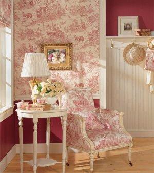 Thibaut Toile Resource Vol II Chateau Du Loir Toile Wallpaper