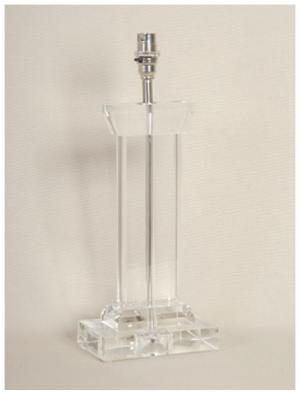 ALEXANDERS 31CM CLEAR CHICAGO CRYSTAL OBLONG LAMP