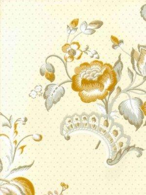 ZOFFANY FLEURS ROCOCO : DOVE : YELLOW WALLPAPER
