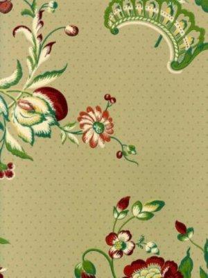 ZOFFANY FLEURS ROCOCO : RED WALLPAPER