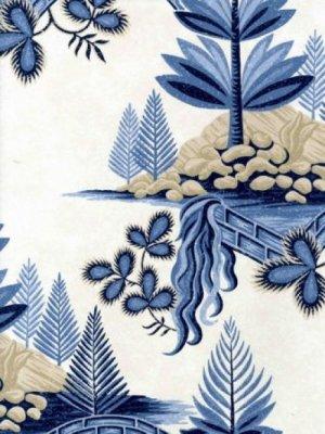 ZOFFANY FIR TREES - BLUE WALLPAPER