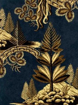 ZOFFANY FIR TREES - PRUSSIAN WALLPAPER