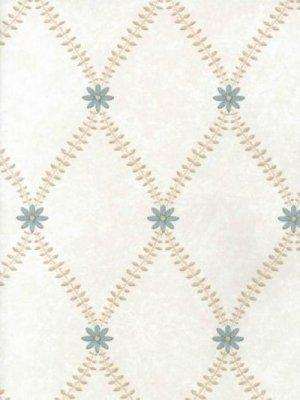 ZOFFANY STARFLOWER : AQUA : LINEN WALLPAPER