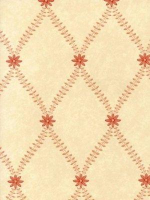 ZOFFANY STARFLOWER : RED : GOLD WALLPAPER