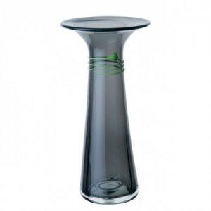 DARTINGTON CRYSTAL LITTLE BLACK DRESS SLIM BELTED VASE WITH LIME GREEN TRAIL