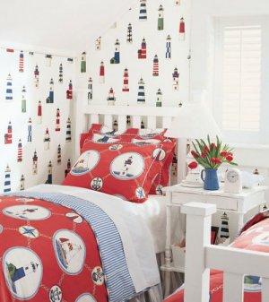 Thibaut Boat House Lighthouse Wallpaper