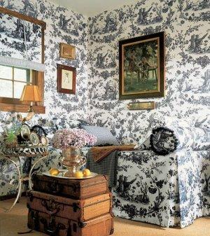 Thibaut Castle Pine Pheasant Toile Fabric