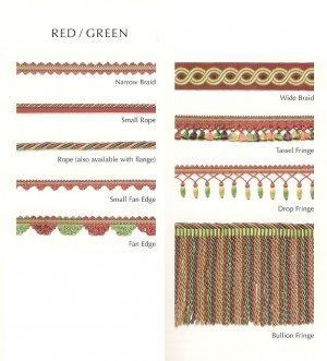 COLEFAX AND FOWLER PAVILION TRIMMINGS RED GREEN