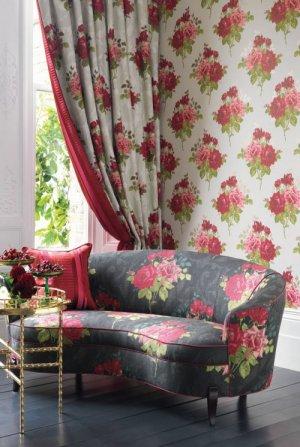 Nina Campbell Paradiso Rose Alba Fabric