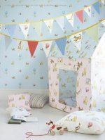 JANE CHURCHILL WINNIE THE POOH BALLOON EMBROIDERY WALLPAPER