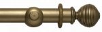 SOLID WOODEN RIBBED BALL CURTAIN POLE