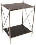 BLACK GRANITE TOP SIDE TABLE