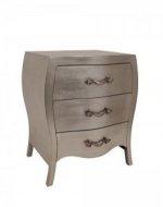 CHAMBERY THREE DRAWER BEDSIDE TABLE IN SILVER