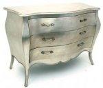 LIMOGES 3 DRAWER CHEST SILVER LEAF