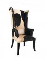 WING CHAIR WITH COW HIDE LEATHER