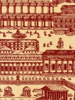 ZOFFANY ROME - BEIGE/RED WALLPAPER